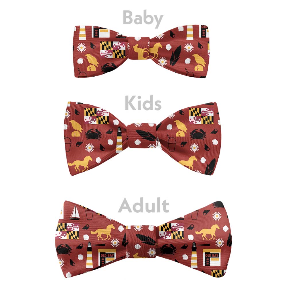 Maryland State Heritage Bow Tie - Bow Sizes - Knotty Tie Co.