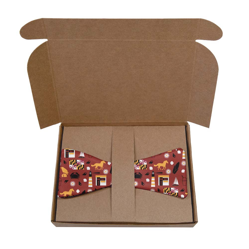 Maryland State Heritage Bow Tie- Kraft Gift Box Packaging - Knotty Tie Co.