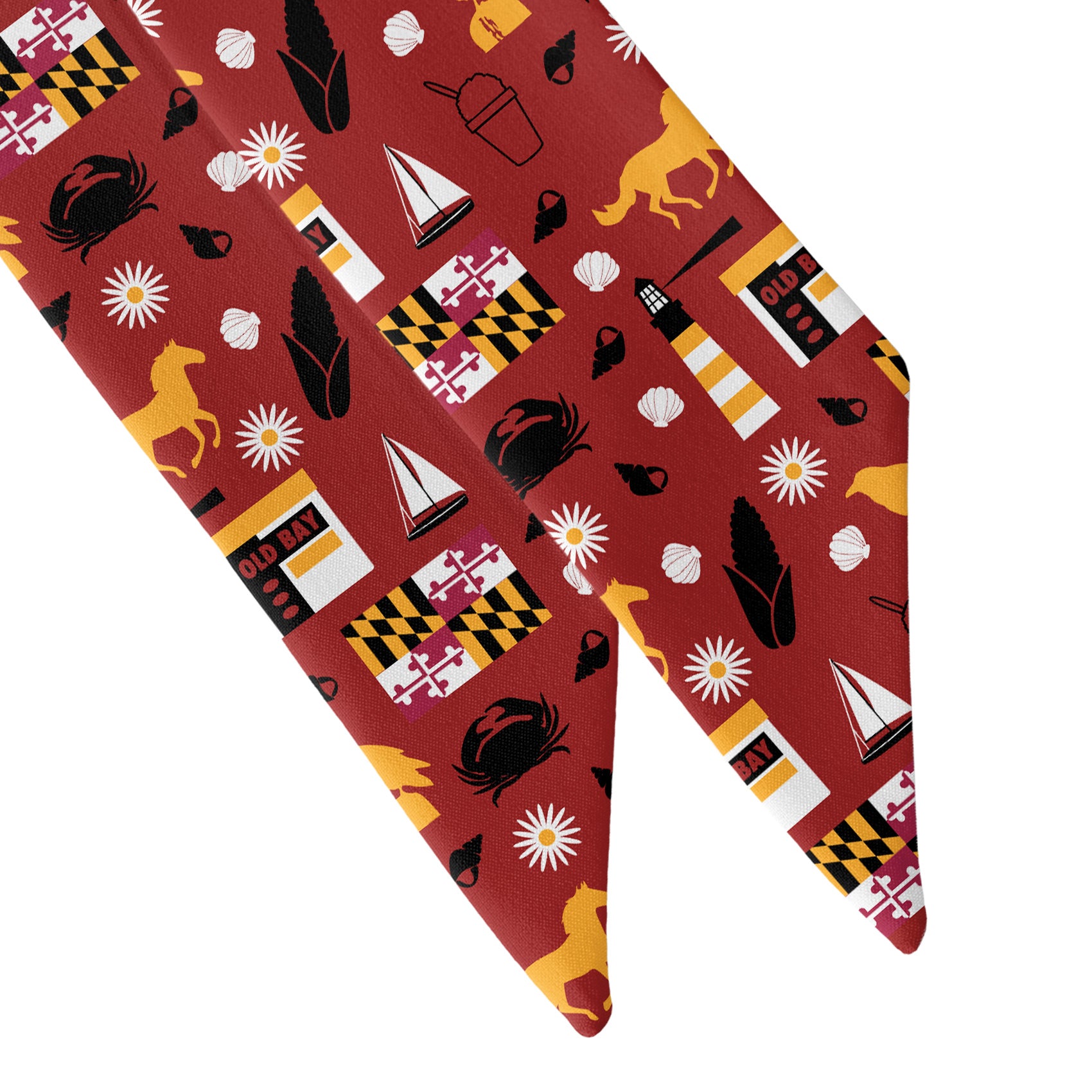 Maryland State Heritage Hair Scarf - Scarf Tapered Ends - Knotty Tie Co.