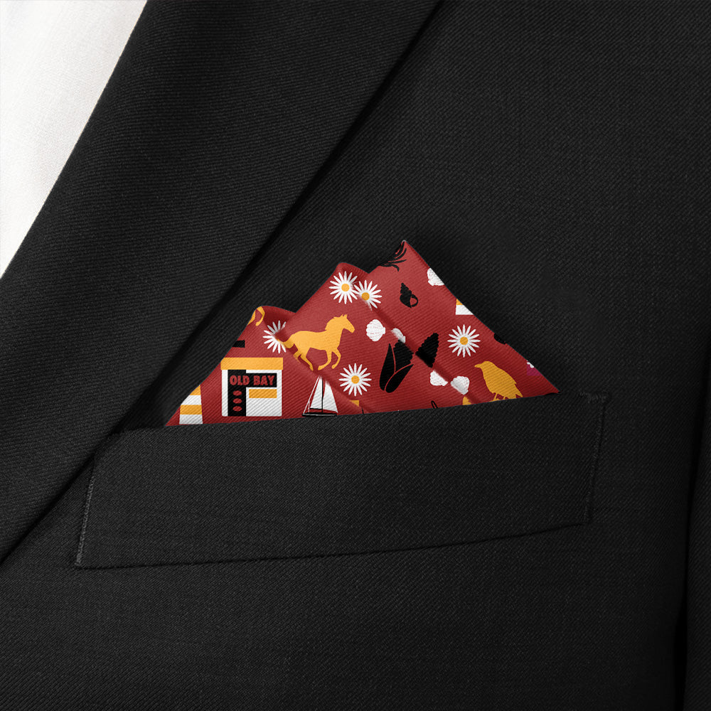 Maryland State Heritage Pocket Square - Stairs Fold - Knotty Tie Co.