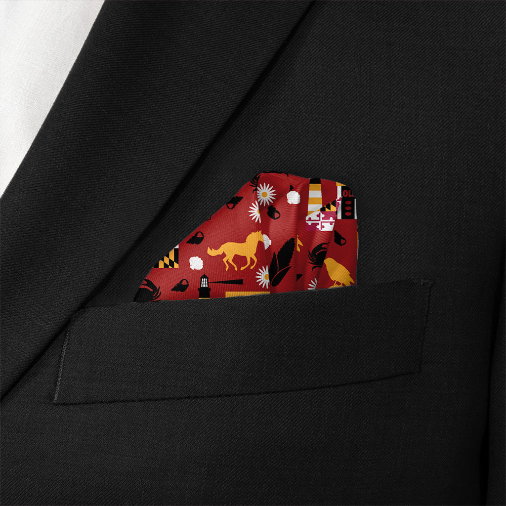 Maryland State Heritage Pocket Square - Wave Fold - Knotty Tie Co.
