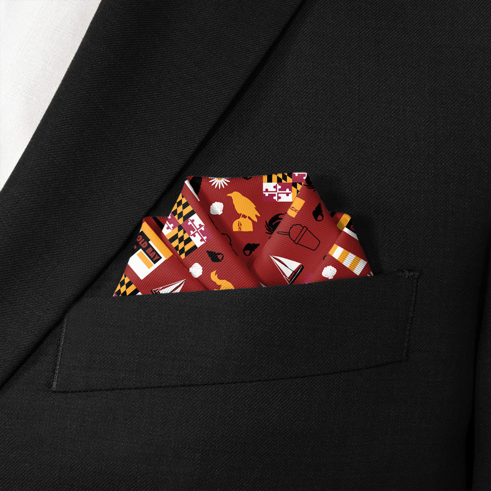 Maryland State Heritage Pocket Square - Scalloped Fold - Knotty Tie Co.