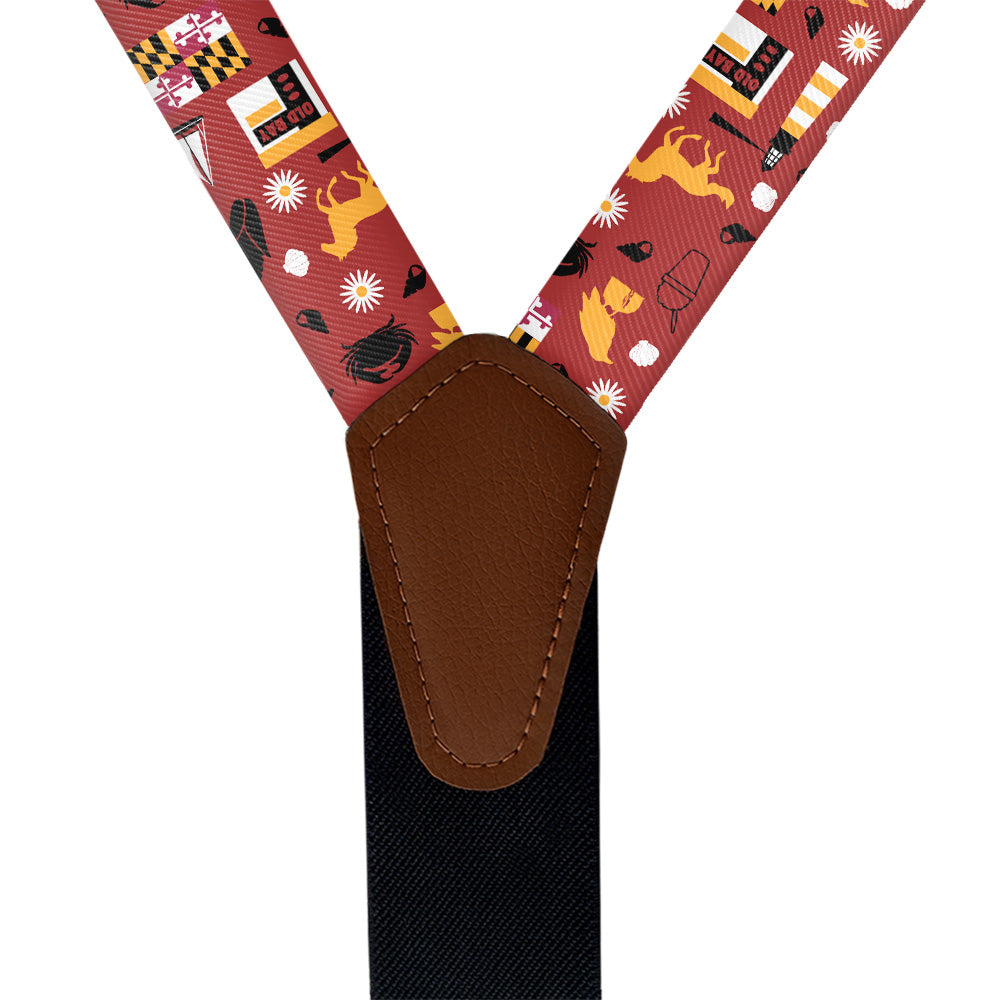 Maryland State Heritage Suspenders - Vegan Leather Y-Back - Knotty Tie Co.