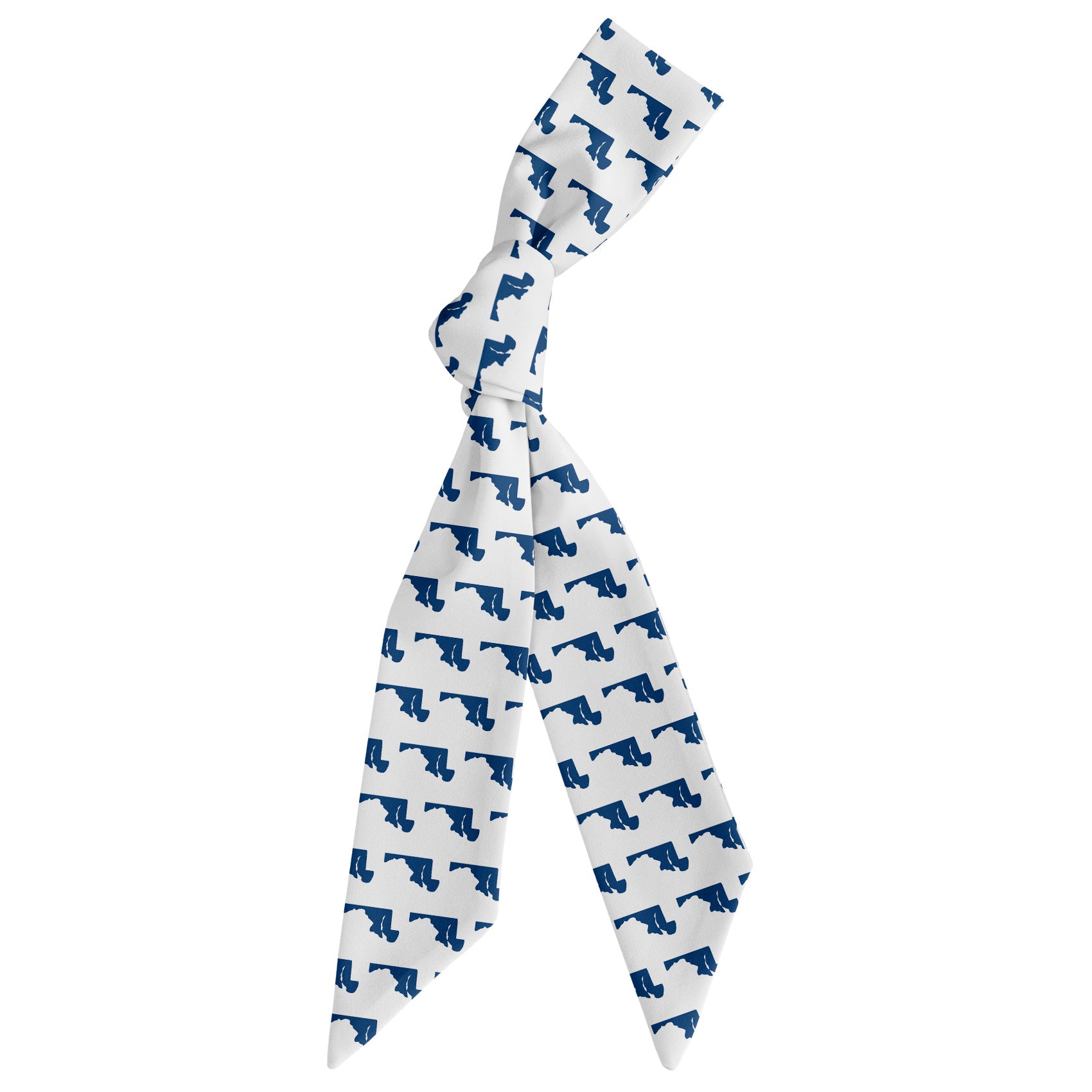 Maryland State Outline Hair Scarf - Scarf Tied Into Knot - Knotty Tie Co.