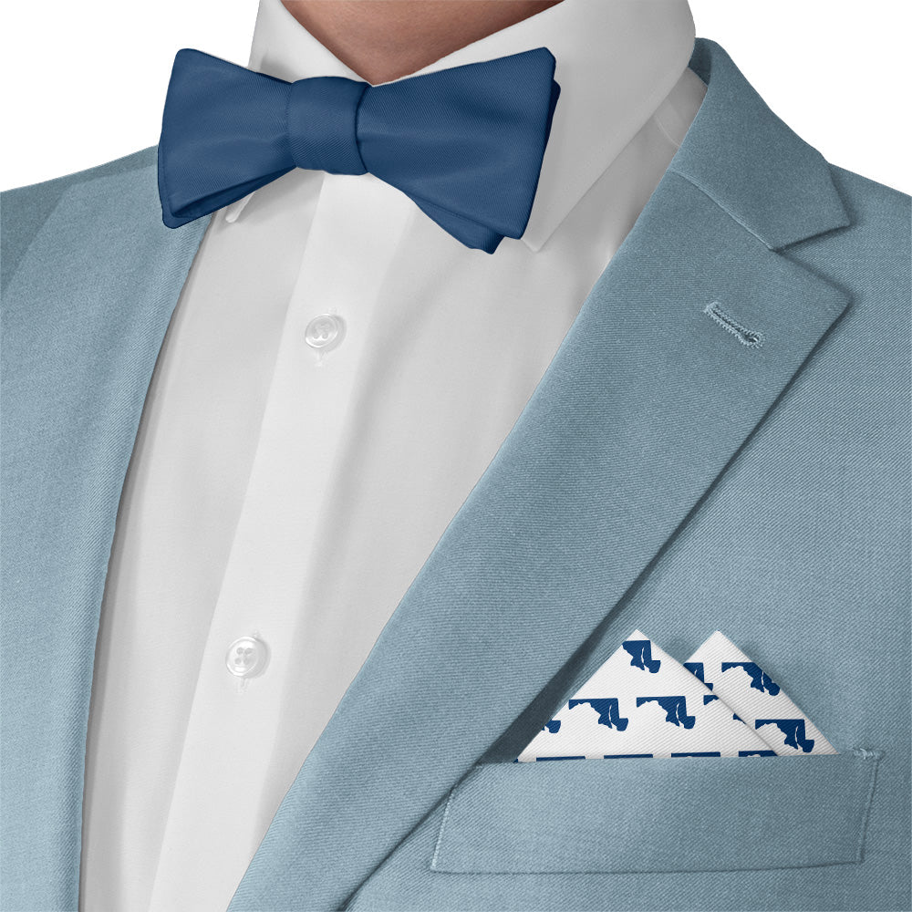 Maryland State Outline Pocket Square - Matching Bow Tie - Knotty Tie Co.