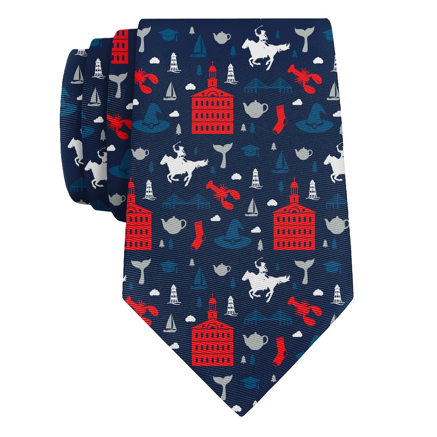 Massachusetts State Heritage Necktie - Rolled - Knotty Tie Co.
