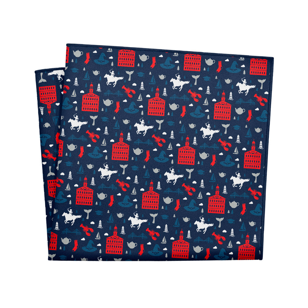 Massachusetts State Heritage Pocket Square - 12" Square - Knotty Tie Co.