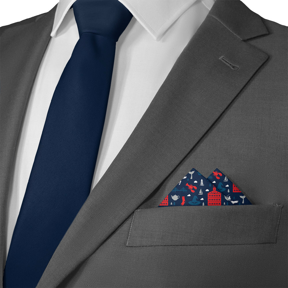 Massachusetts State Heritage Pocket Square - Matching Necktie- Knotty Tie Co.