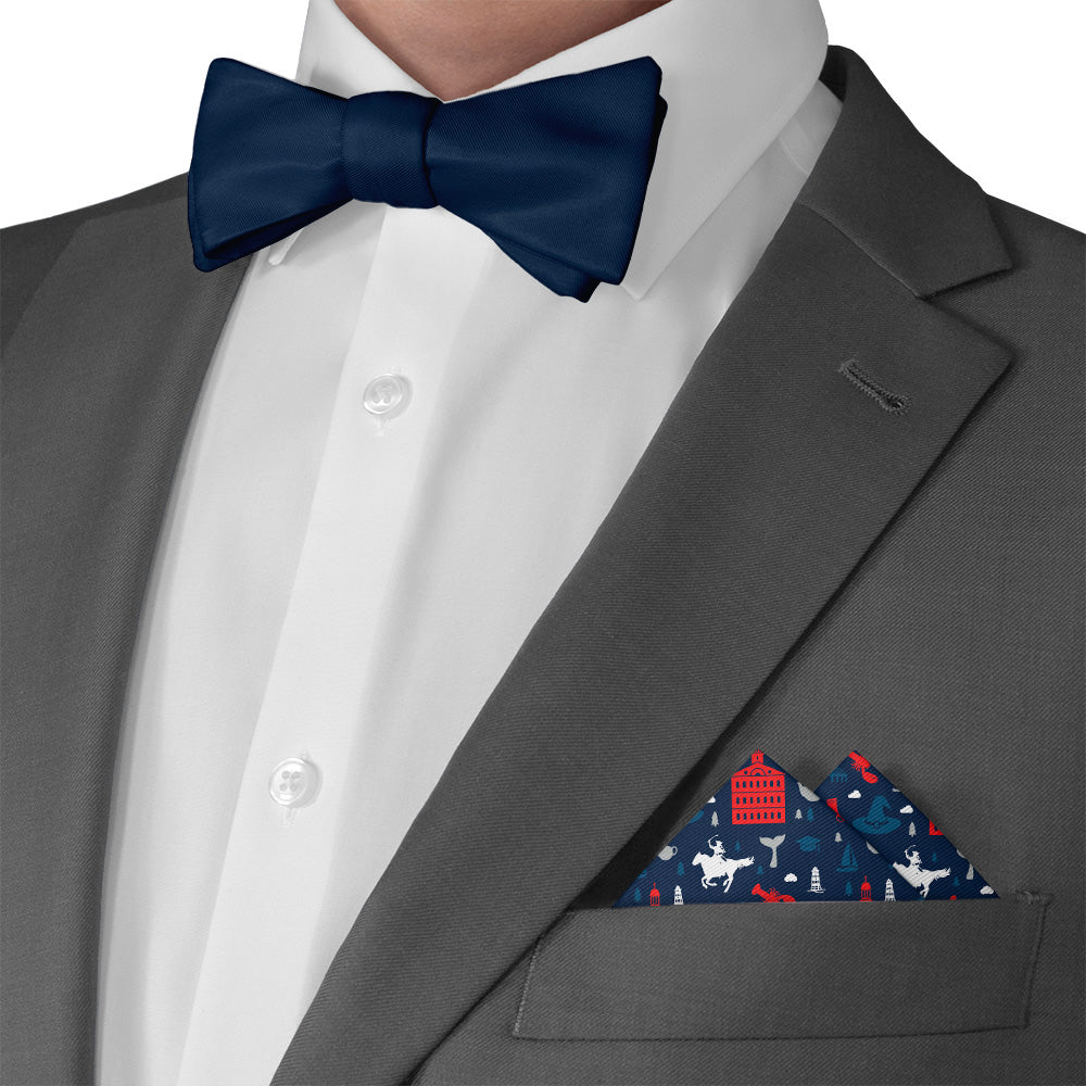 Massachusetts State Heritage Pocket Square - Matching Bow Tie - Knotty Tie Co.