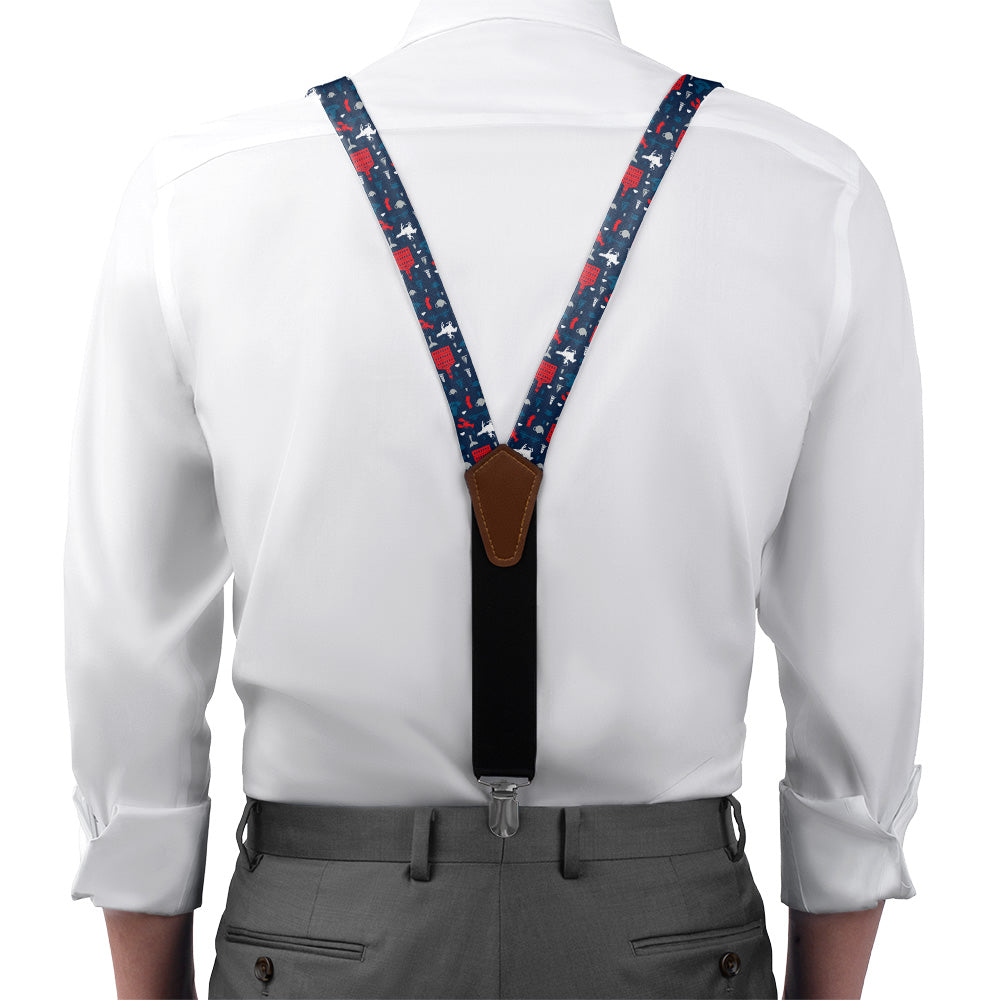 Massachusetts State Heritage Suspenders - On Model Front View - Knotty Tie Co.