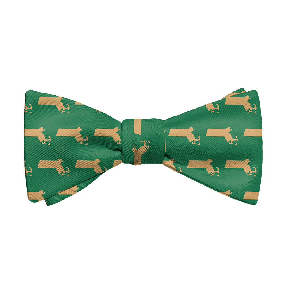 Massachusetts State Outline Bow Tie - Adult Standard Self-Tie 14-18" -  - Knotty Tie Co.