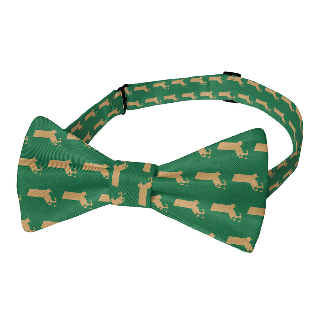 Massachusetts State Outline Bow Tie - Adult Pre-Tied 12-22" -  - Knotty Tie Co.