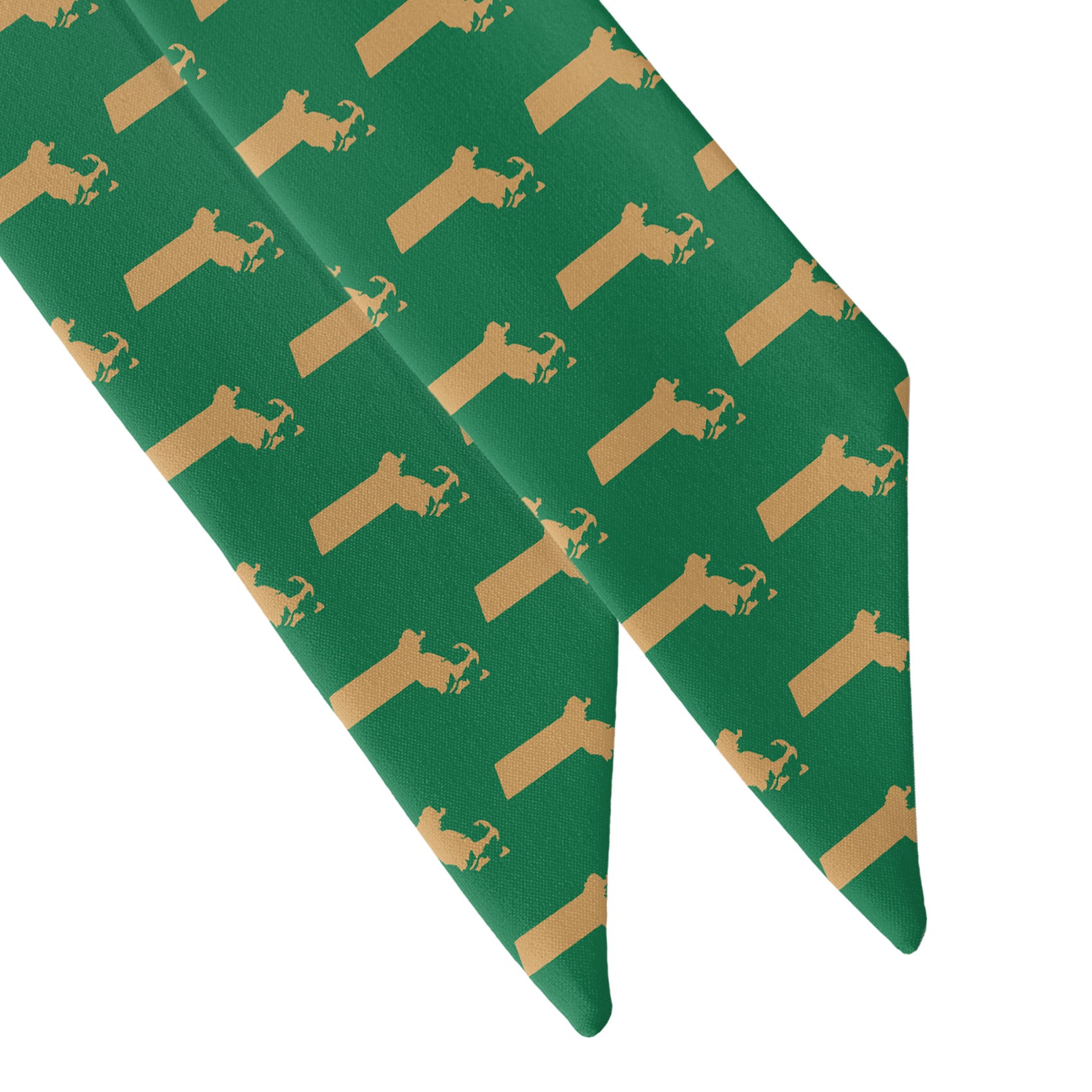 Massachusetts State Outline Hair Scarf - Scarf Tapered Ends - Knotty Tie Co.