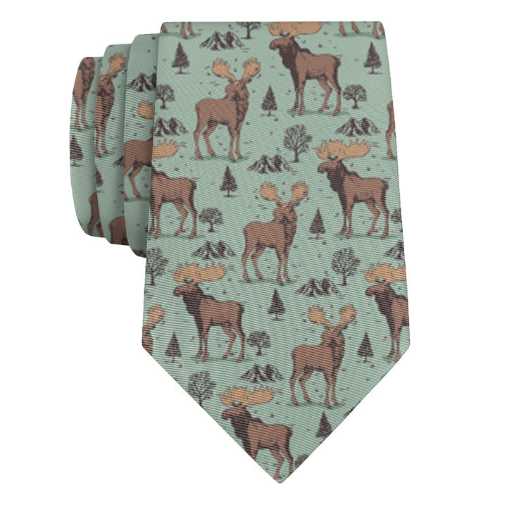 Meadow Moose Necktie - Rolled - Knotty Tie Co.