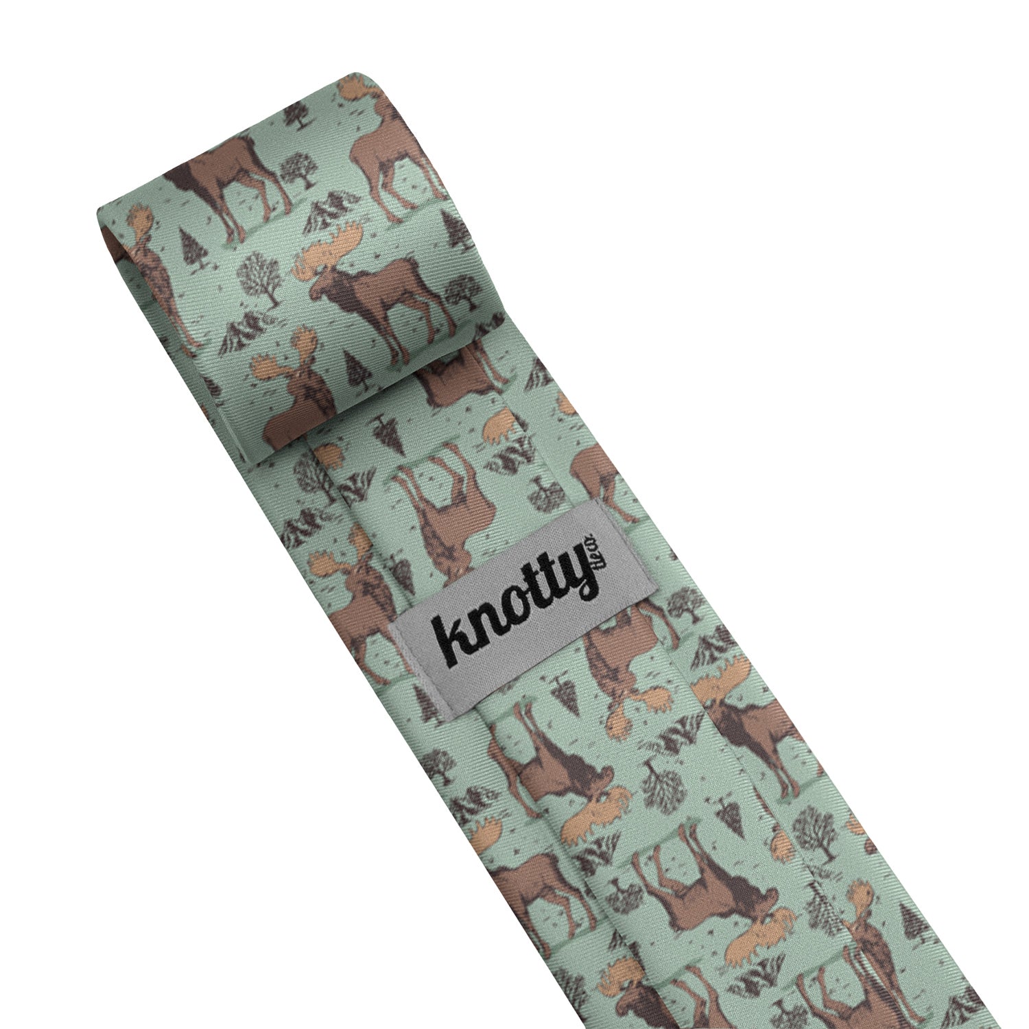 Meadow Moose Necktie - Tag - Knotty Tie Co.