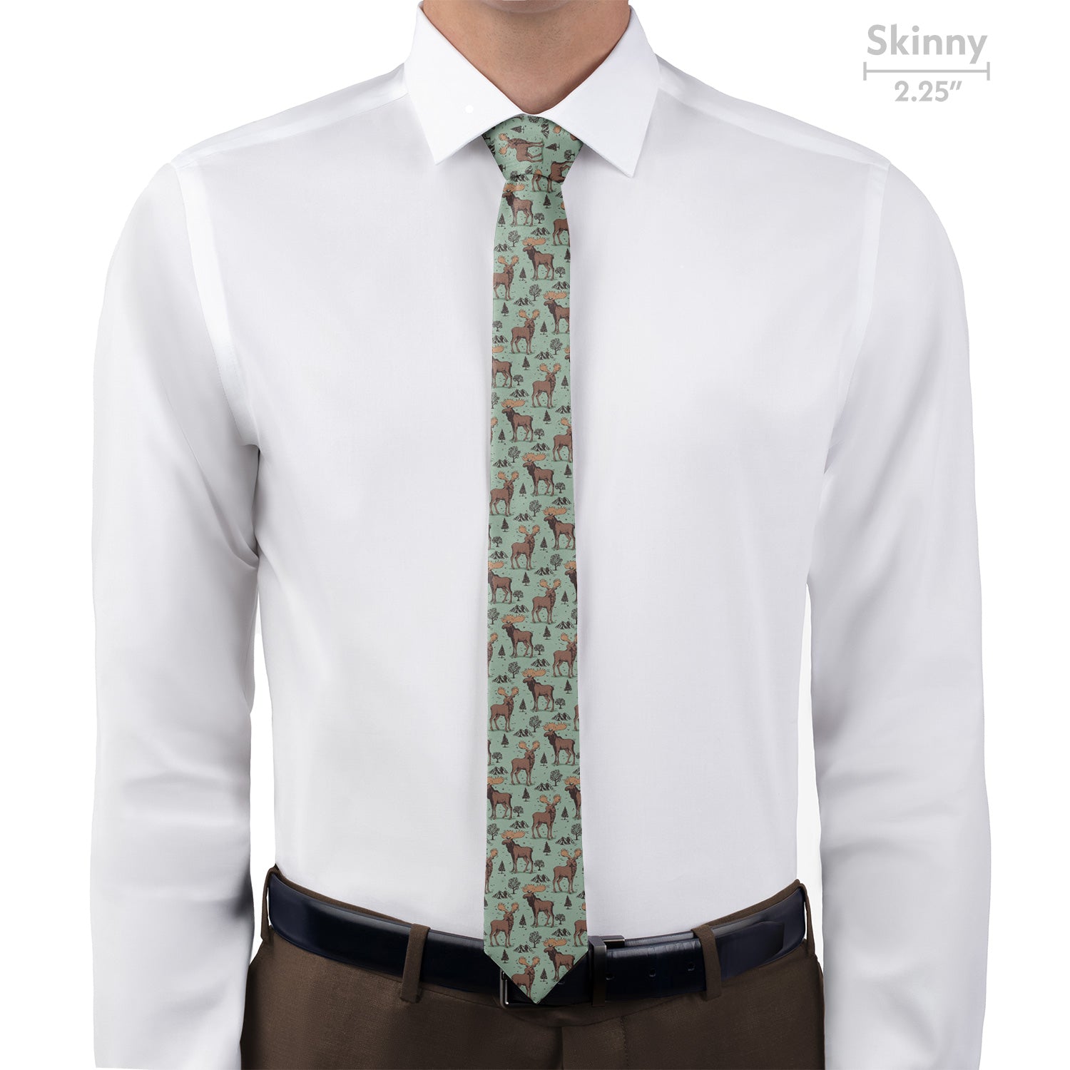 Meadow Moose Necktie - Skinny - Knotty Tie Co.