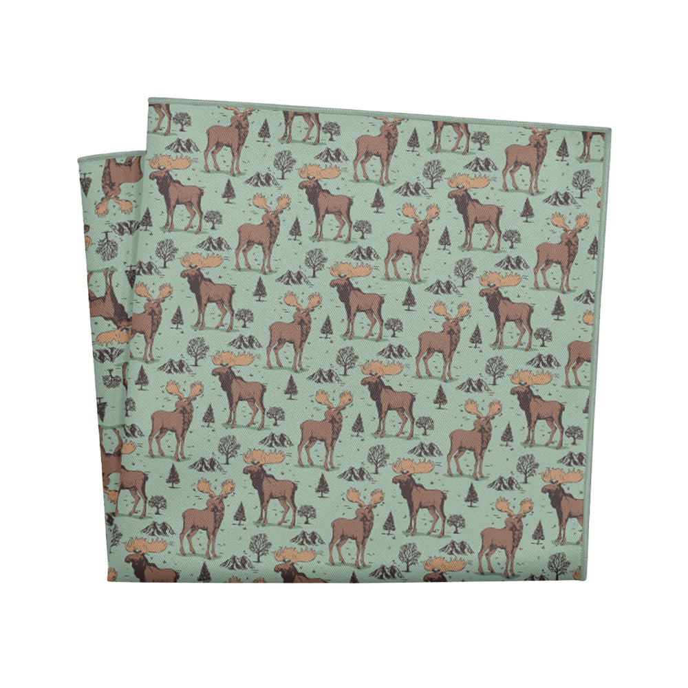 Meadow Moose Pocket Square - 12" Square - Knotty Tie Co.
