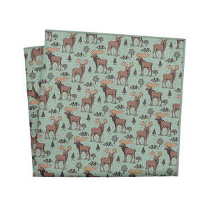 Meadow Moose Pocket Square - 12" Square - Knotty Tie Co.