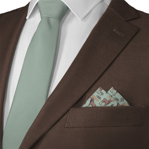 Meadow Moose Pocket Square - Matching Necktie - Knotty Tie Co.
