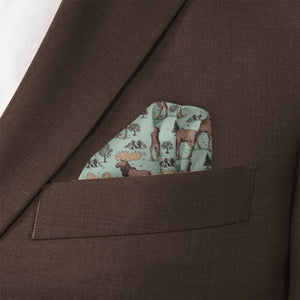 Meadow Moose Pocket Square - Wave Fold - Knotty Tie Co.