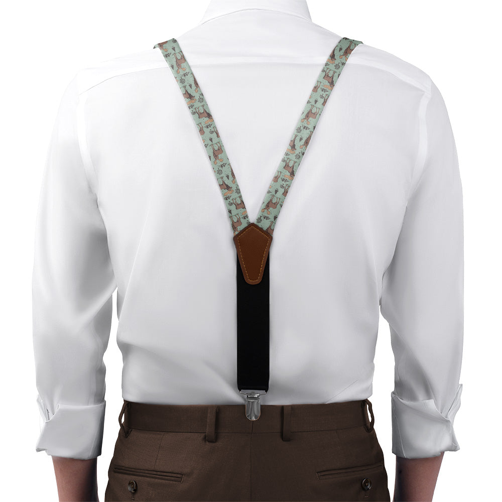 Meadow Moose Suspenders - On Model Front View - Knotty Tie Co.