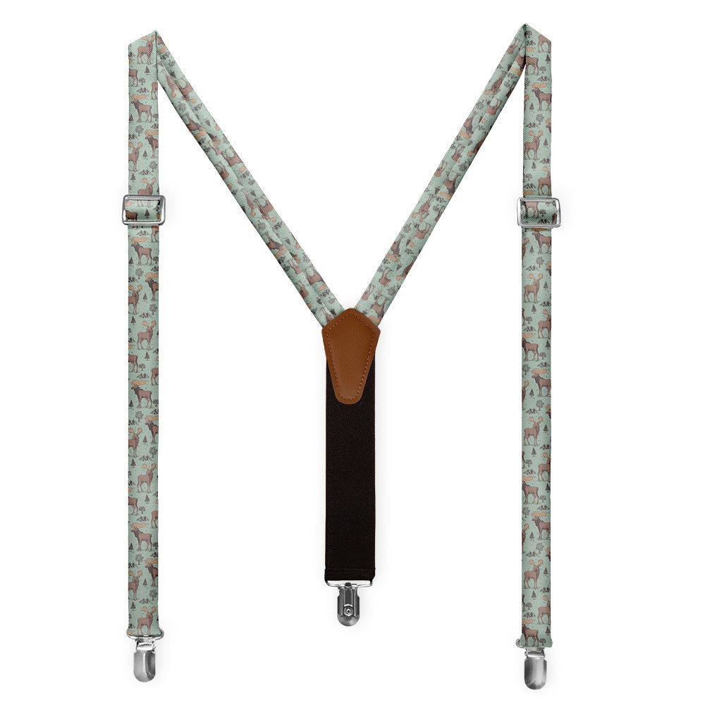 Meadow Moose Suspenders - Full Front View - Knotty Tie Co.