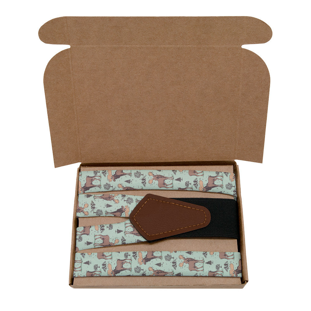 Meadow Moose Suspenders - Kraft Gift Box Packaging - Knotty Tie Co.