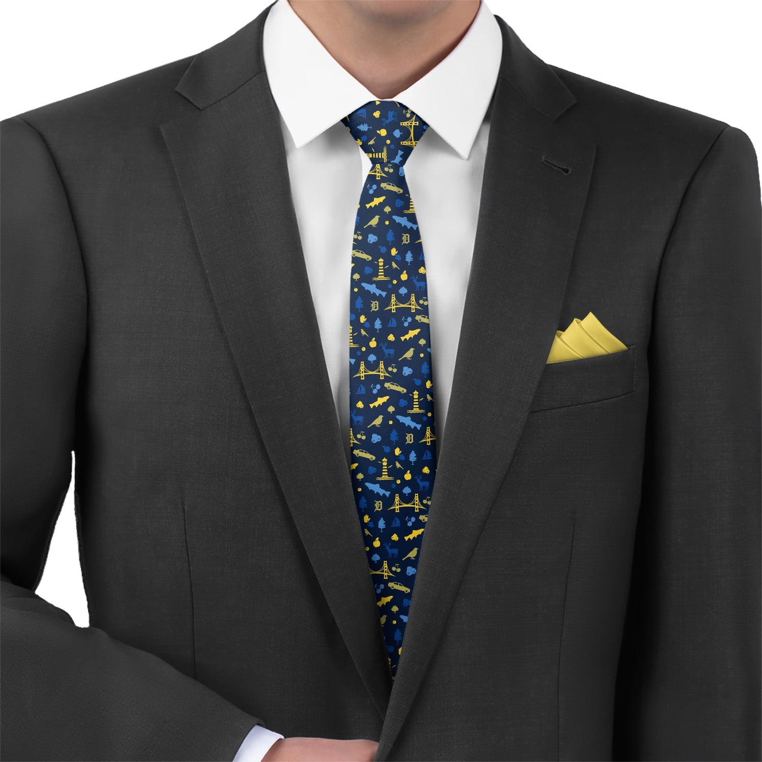 Michigan State Heritage Necktie - Matching Pocket Square - Knotty Tie Co.