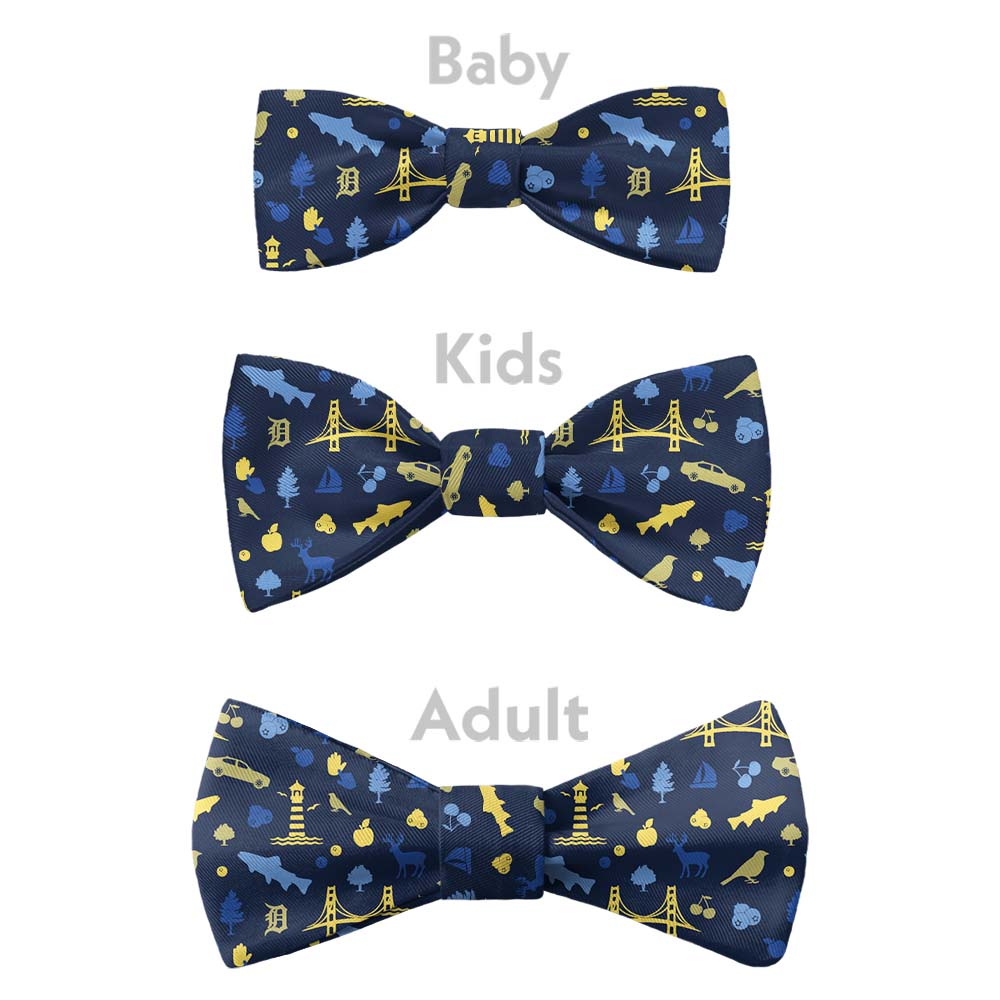 Michigan State Heritage Bow Tie - Bow Sizes - Knotty Tie Co.