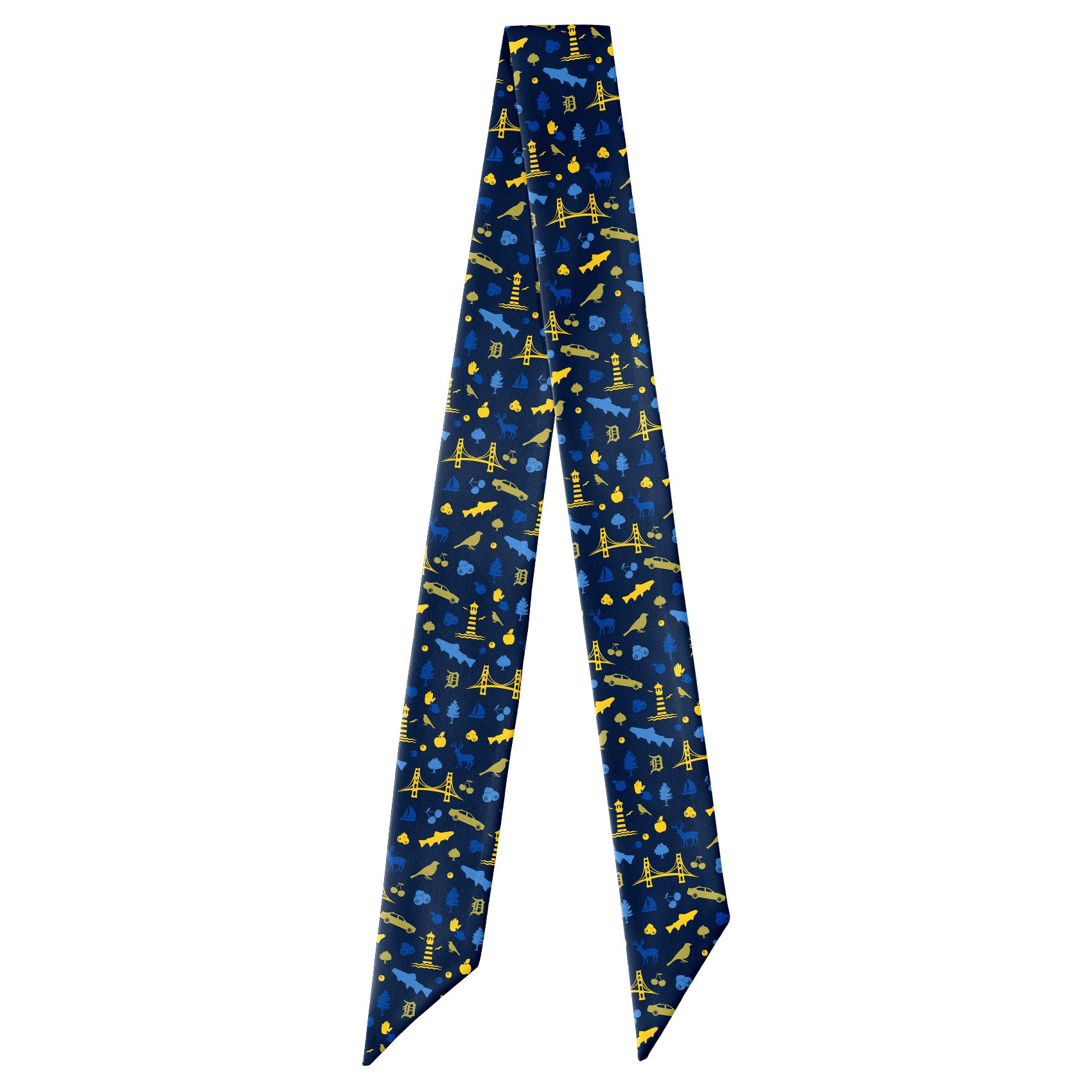 Michigan State Heritage Hair Scarf - Full View of Hair Scarf - Knotty Tie Co.