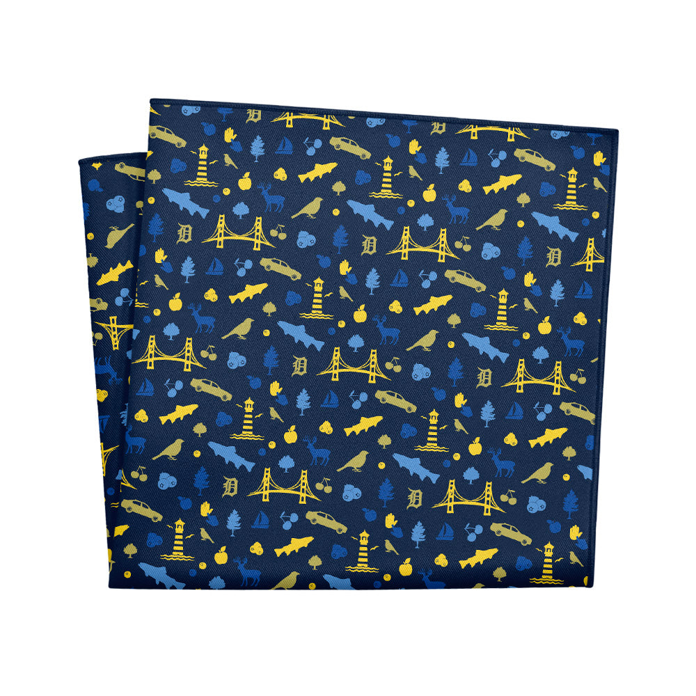 Michigan State Heritage Pocket Square - 12" Square - Knotty Tie Co.