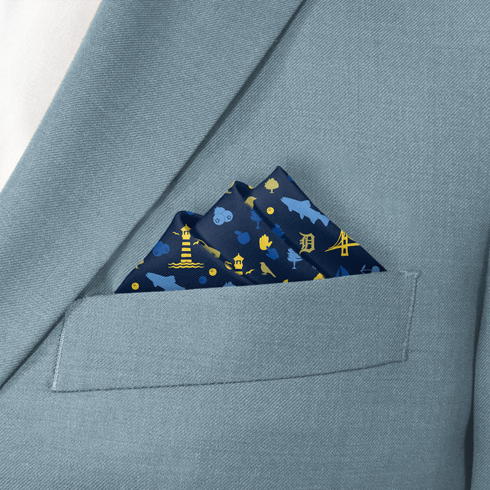 Michigan State Heritage Pocket Square - Stairs Fold - Knotty Tie Co.