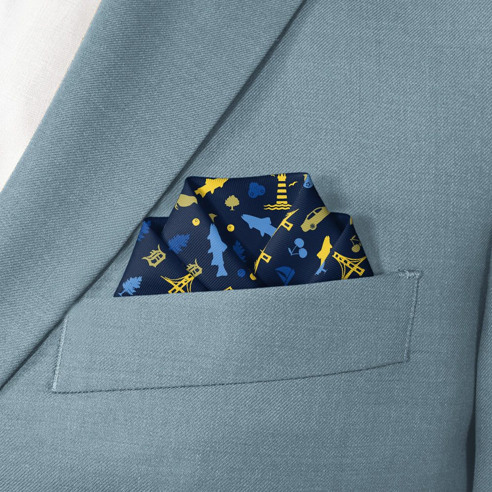 Michigan State Heritage Pocket Square - Scalloped Fold - Knotty Tie Co.