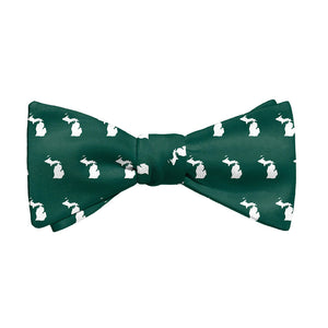 Michigan State Outline Bow Tie - Adult Standard Self-Tie 14-18" -  - Knotty Tie Co.