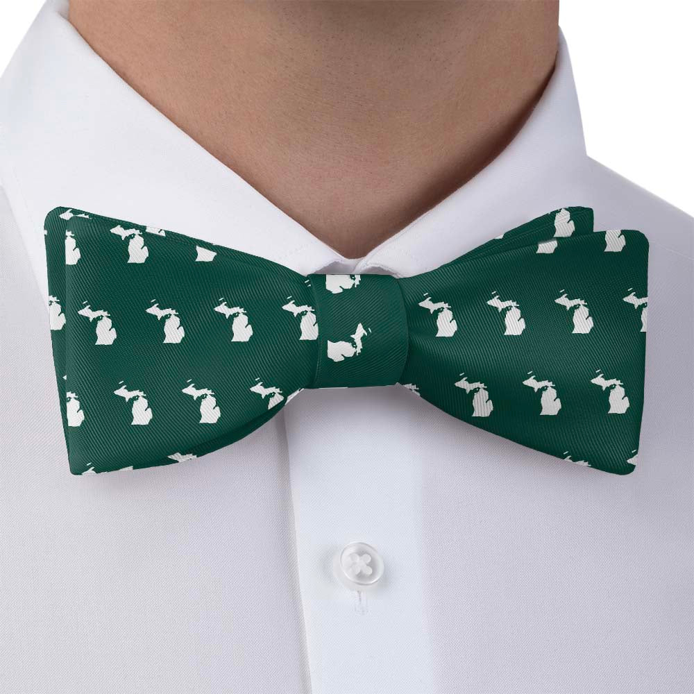 Michigan State Outline Bow Tie - Bow Tie with Dress Shirt - Knotty Tie Co.