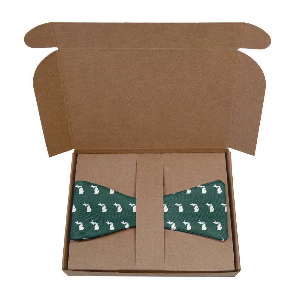 Michigan State Outline Bow Tie- Kraft Gift Box Packaging - Knotty Tie Co.