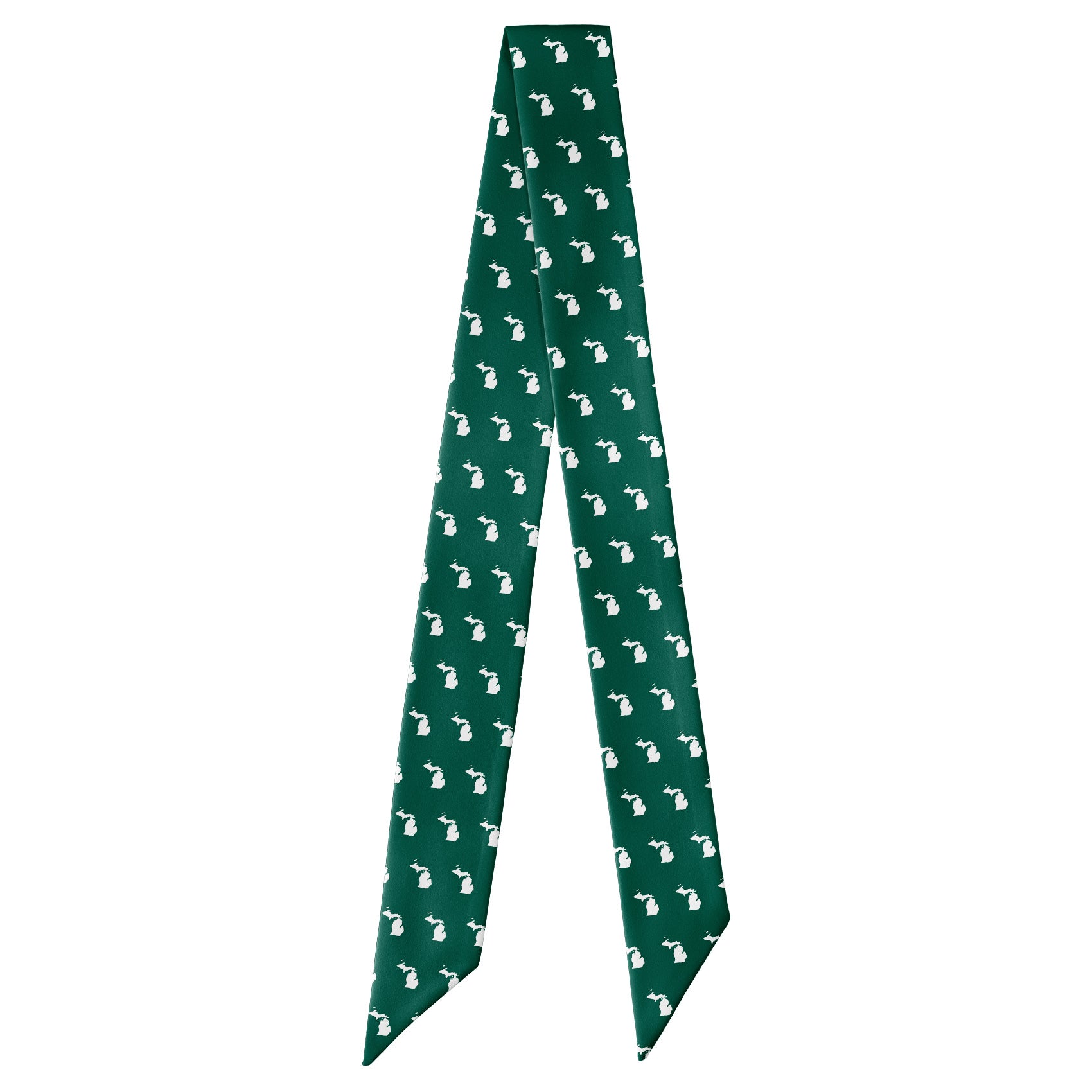 Michigan State Outline Hair Scarf - Full View of Hair Scarf - Knotty Tie Co.