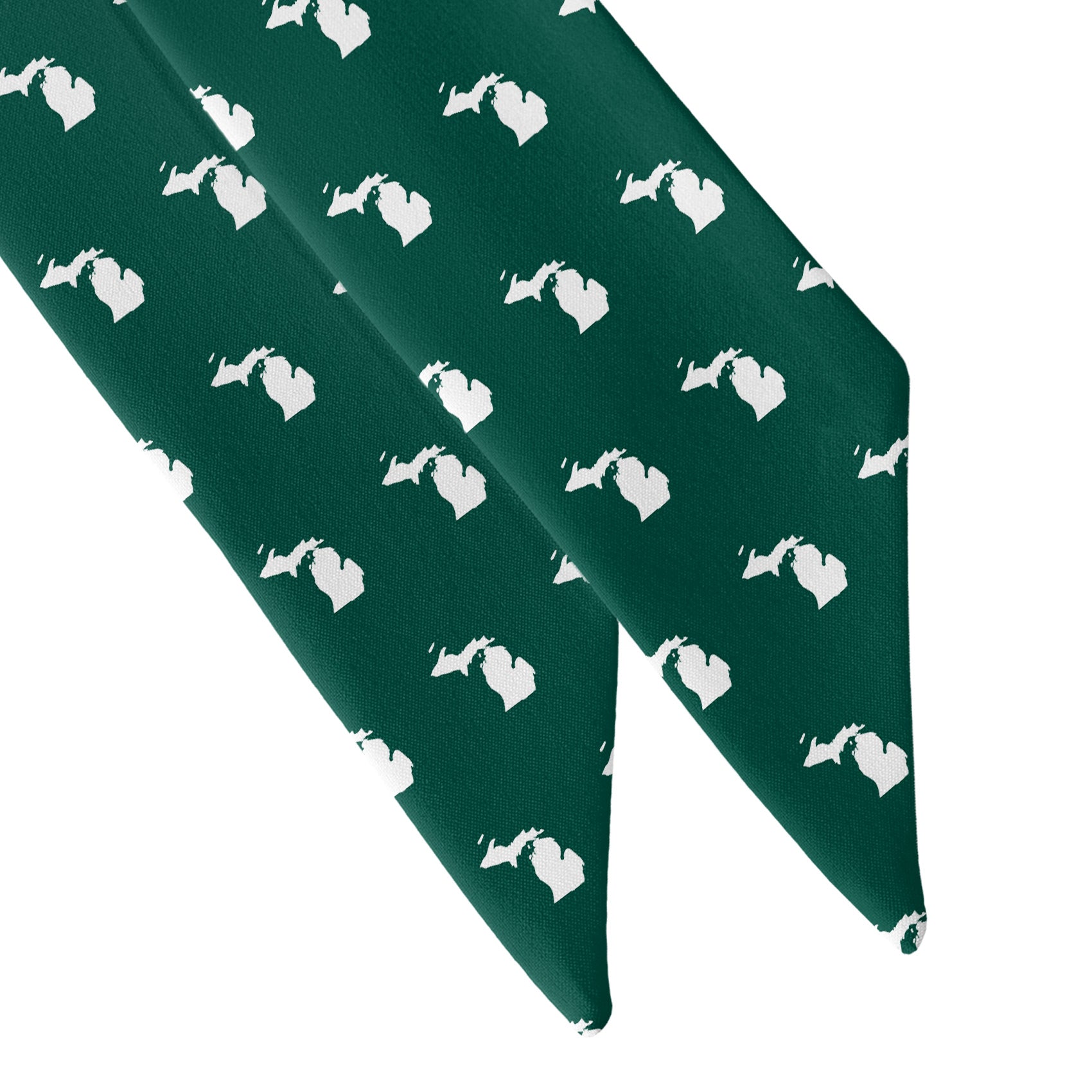 Michigan State Outline Hair Scarf - Scarf Tapered Ends - Knotty Tie Co.