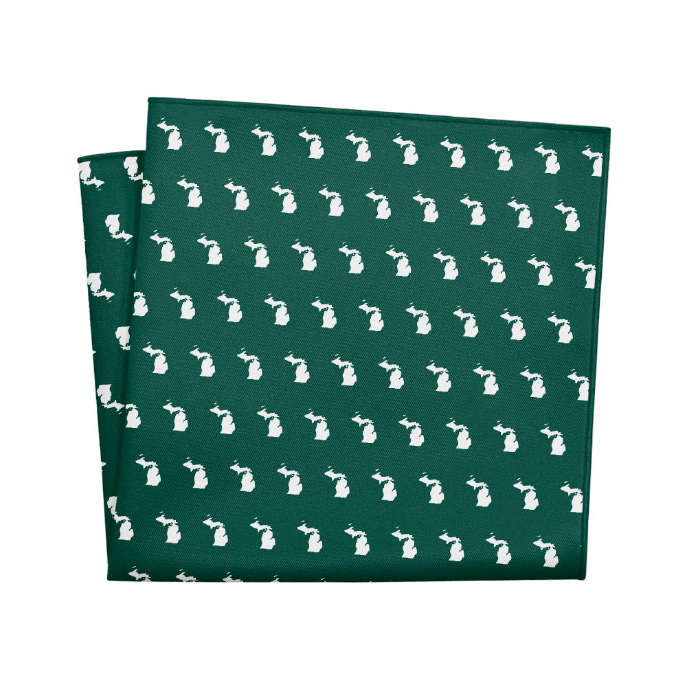 Michigan State Outline Pocket Square - 12" Square - Knotty Tie Co.