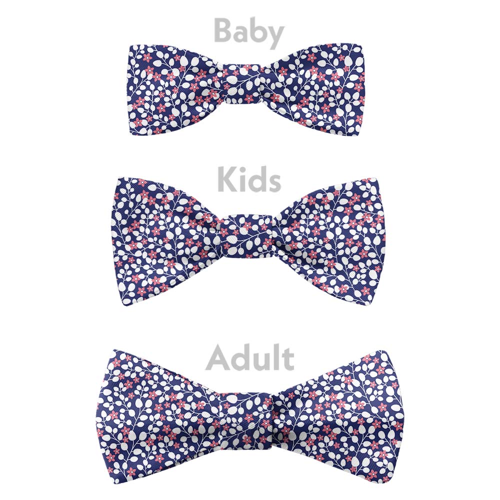Micro Floral Bow Tie - Bow Sizes - Knotty Tie Co.