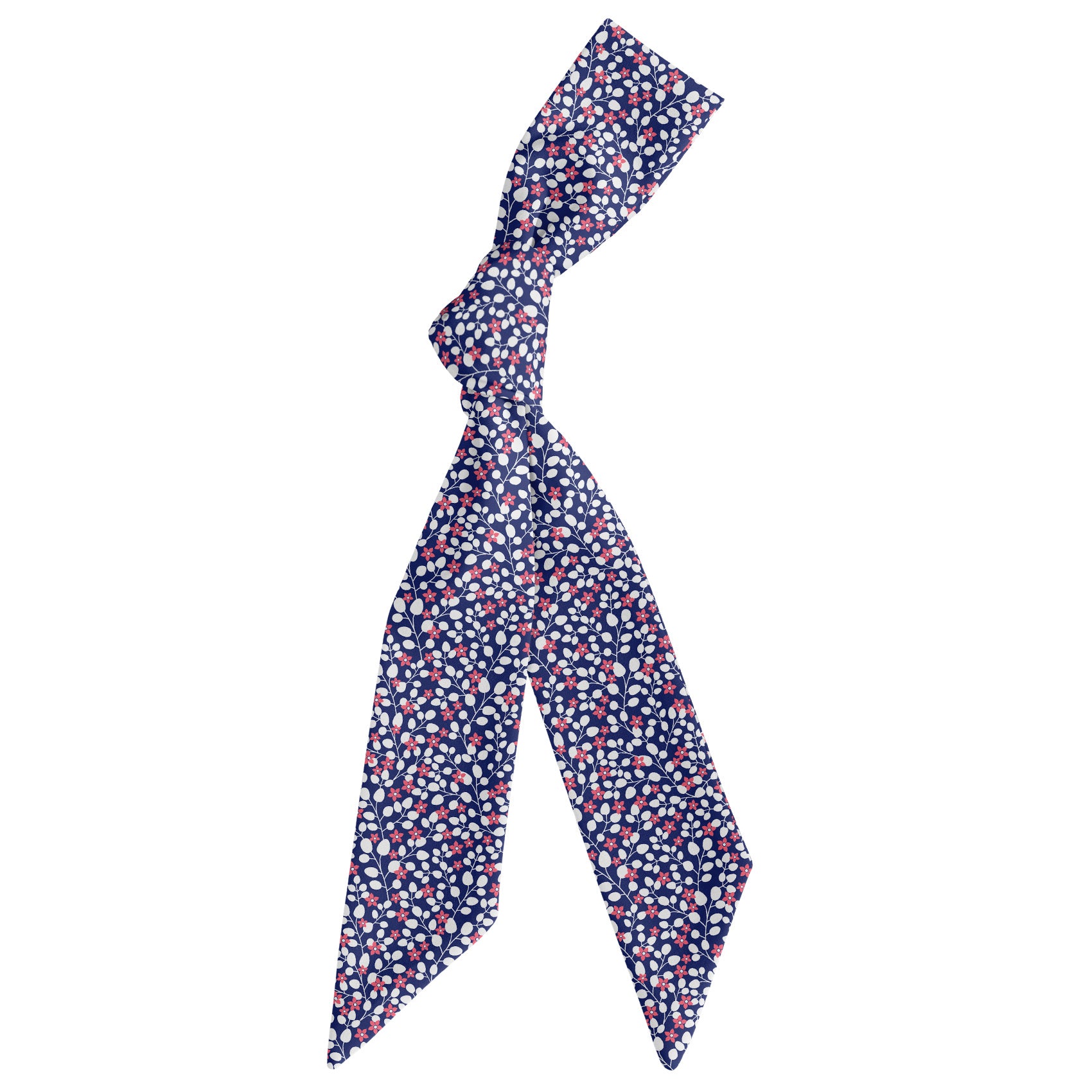 Micro Floral Hair Scarf - Scarf Tied Into Knot - Knotty Tie Co.
