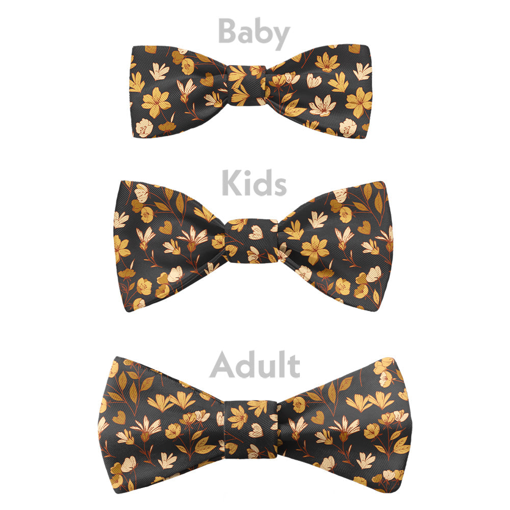 Midnight Floral Bow Tie - Bow Sizes - Knotty Tie Co.