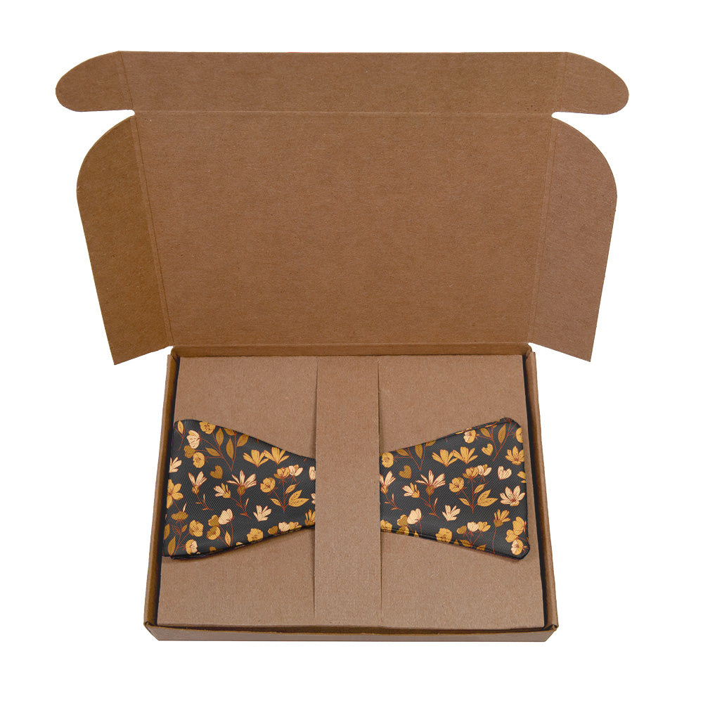 Midnight Floral Bow Tie - Kraft Gift Box Packaging - Knotty Tie Co.