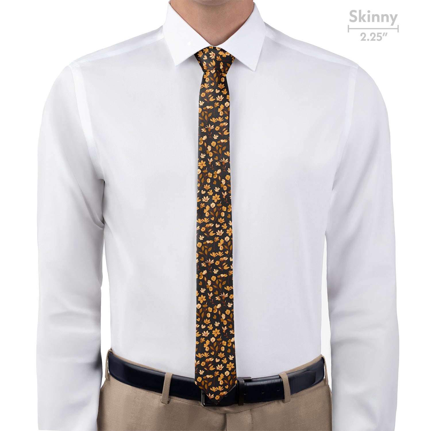 Midnight Floral Necktie - Skinny - Knotty Tie Co.