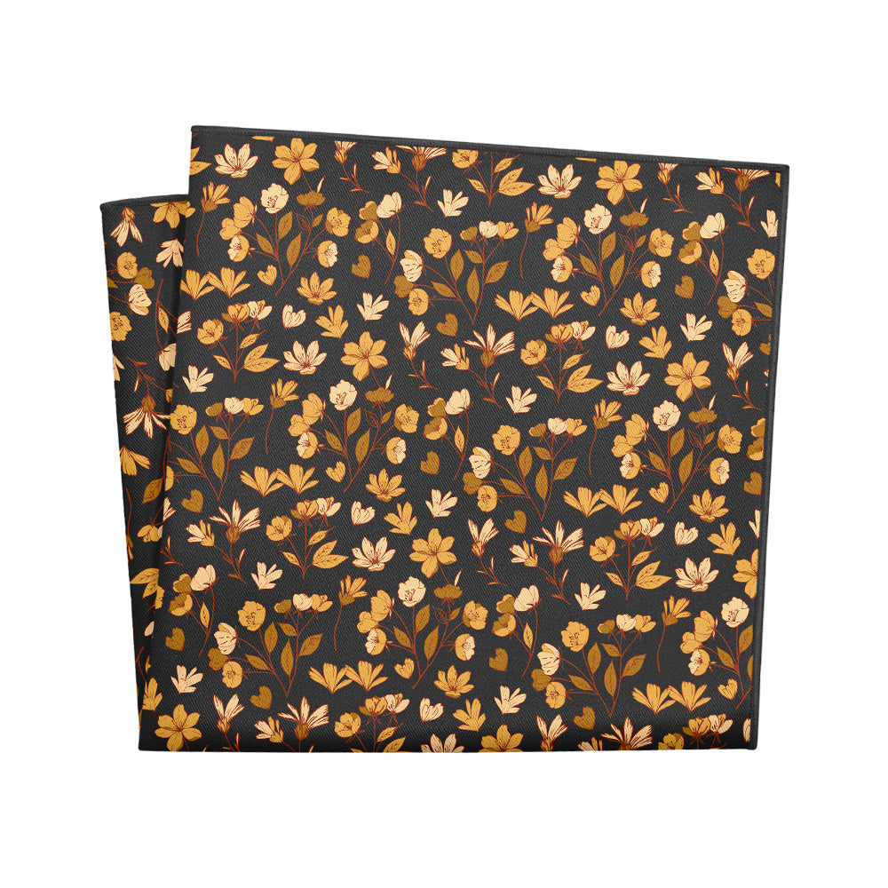 Midnight Floral Pocket Square - 12" Square - Knotty Tie Co.