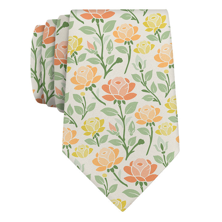 Midsummer Rose Necktie - Rolled - Knotty Tie Co.