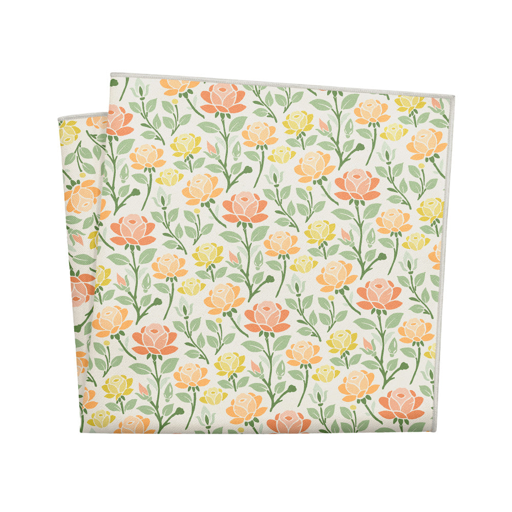 Midsummer Rose Pocket Square - 12" Square - Knotty Tie Co.