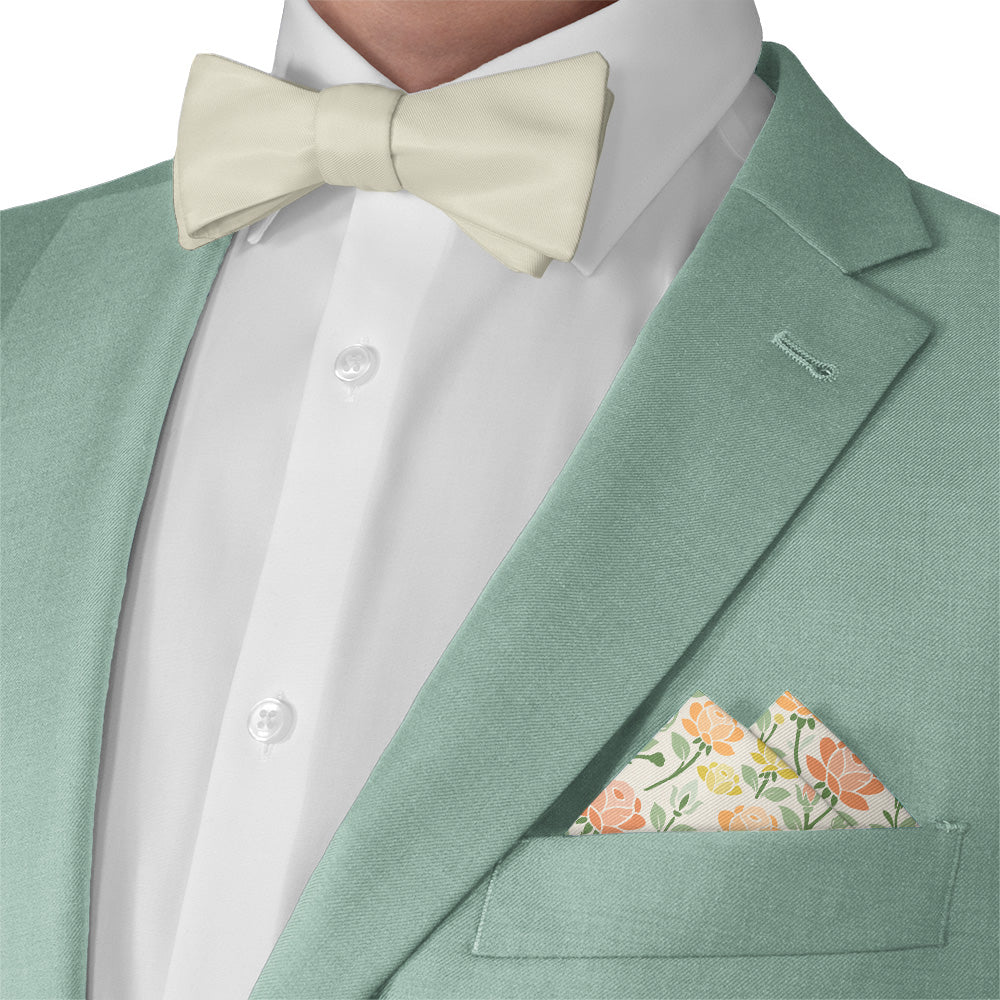 Midsummer Rose Pocket Square - Matching Bow Tie - Knotty Tie Co.