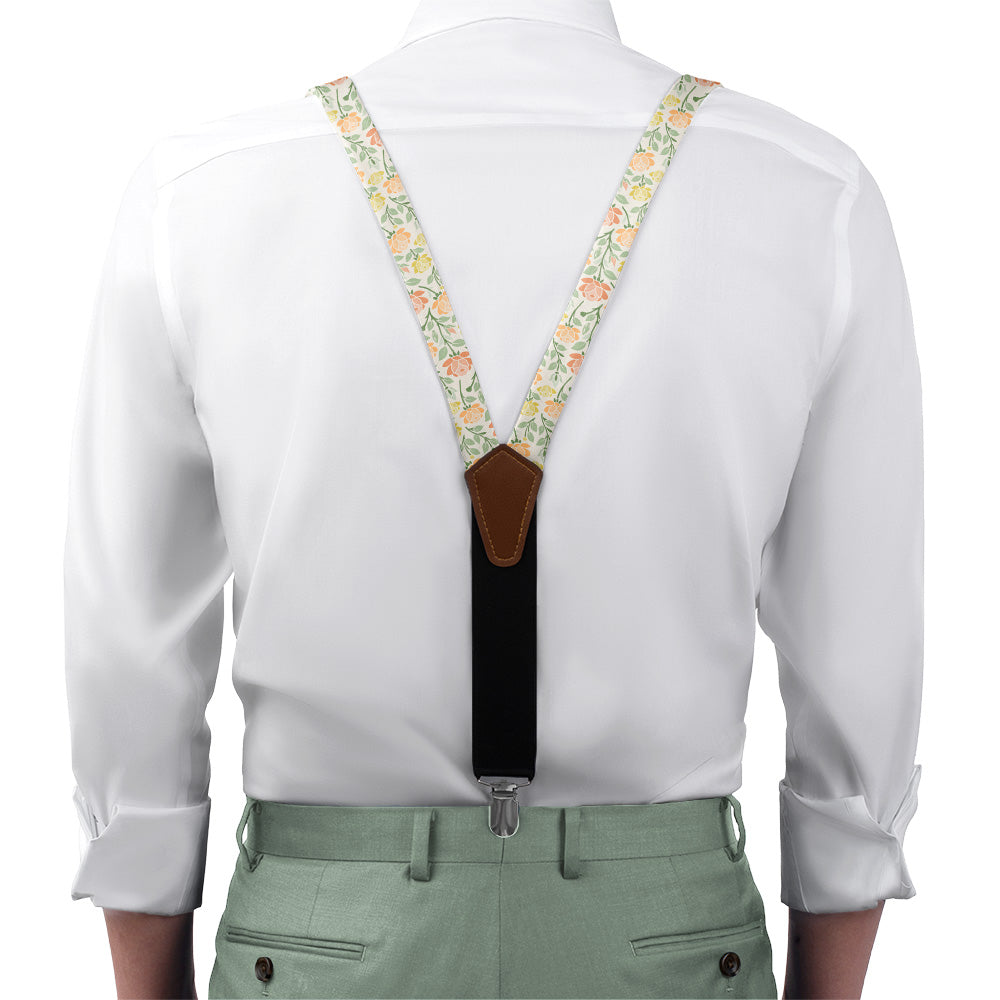 Midsummer Rose Suspenders - On Model Front View - Knotty Tie Co.