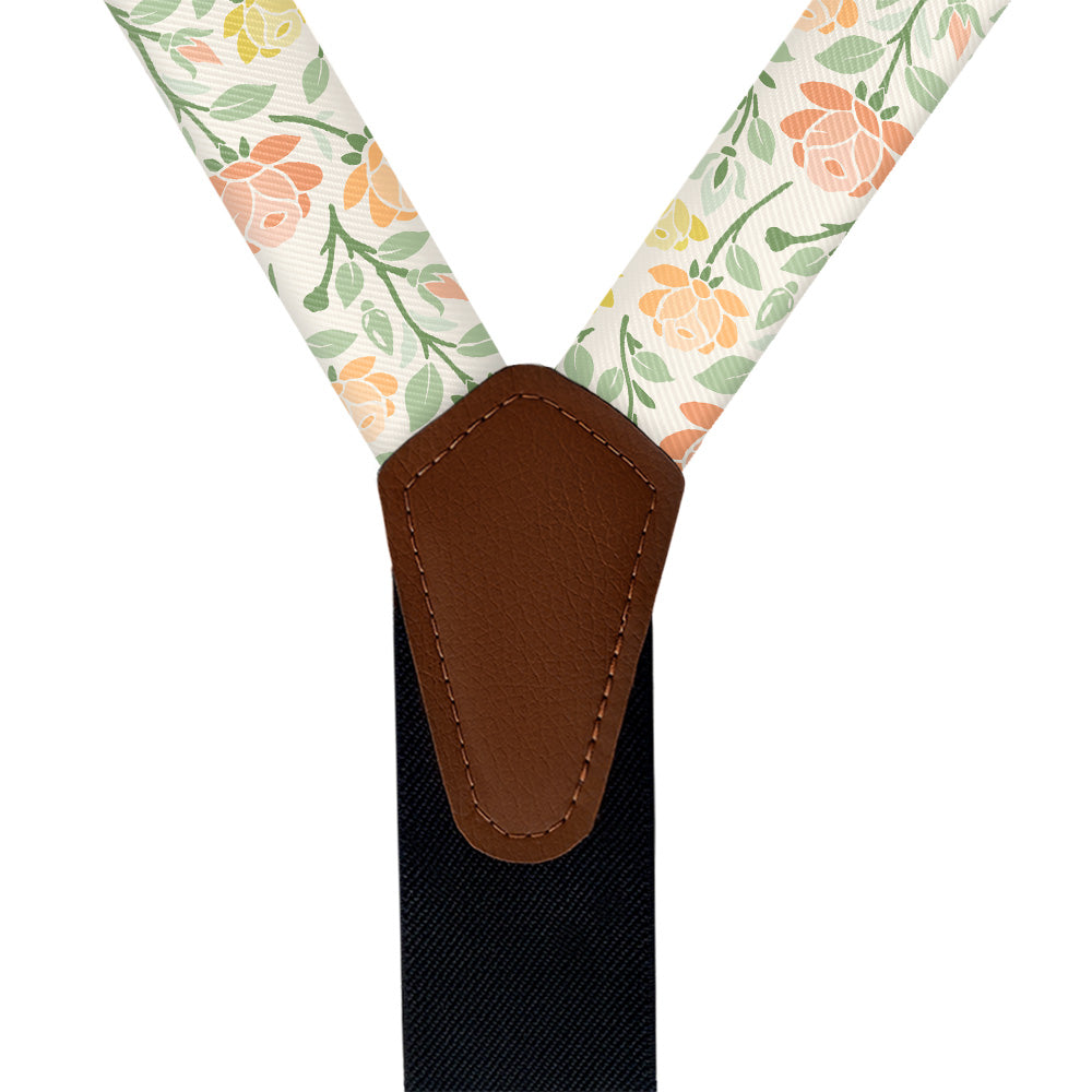 Midsummer Rose Suspenders - Vegan Leather Y-Back - Knotty Tie Co.